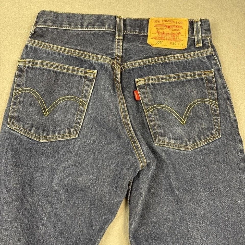 LEVI'S 505 JEANS WOMENS 29/32 STRAIGHT BLUE DENIM DARK WASH MID RISE